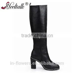 Top Quality OEM ODM Custom High Heel Knee High Boots Italian Leather Boots thumbnail-1