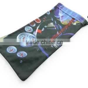 Green Double Microfiber Drawstring Pouch thumbnail-3
