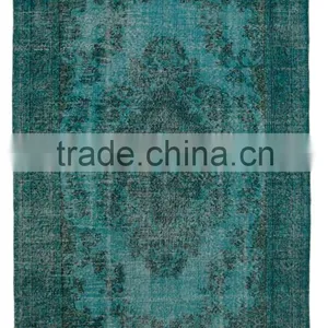 Overdyed Carpet - Turquoise Vintage Rug thumbnail-1