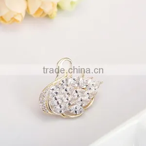 Platinum Plated Designer Swan Brooch With AAA+ Cubic Zircon Micro Pave Setting for Women and Men thumbnail-5