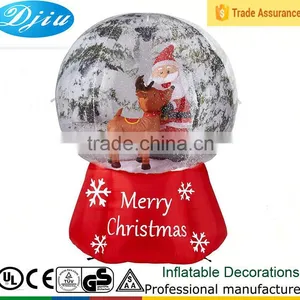 6 ft Tall Airblown Inflatable Photorealistic Snow Globe With Santa and Reindeer thumbnail-1