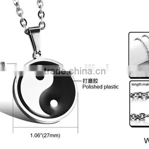 Custom Wholesale Polished Stainless Steel Ying Yang Pendant thumbnail-2