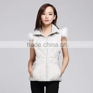 2015 Wholesale Warm Down Vest Women With Fox Fur thumbnail-1