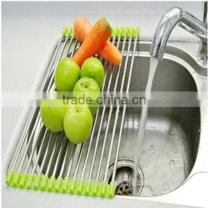 New Products Stainless Steel Folding Drain Rack -Dish Drying Rack Tray thumbnail-6