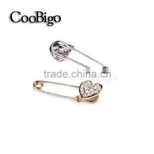 Beautiful Jewelry Rhinestone Heart Design Pin Brooch Girls Dresses Hijab Scarf Wedding Party Gift Appreal Promotion Accessories thumbnail-2