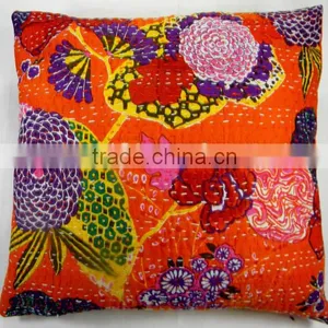 Assorted Elegant Tropicana Fruitprint Kantha Cushion Cover Pillow Case Online thumbnail-1
