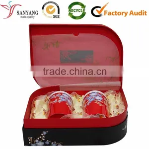 Handmade Gift Packaging Box For Tea Tin Tea Box With 2 Small Round Tin Boxes Sets thumbnail-1