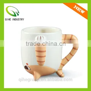 Hand Painted Ceramic Coffee Mug With Poppy Cat thumbnail-1