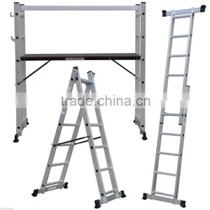 NEW 3.6M FOLDING 4 X 3 ALUMINIUM MULTI PURPOSE LADDER MULTI FUNCTION + PLATFORM thumbnail-3