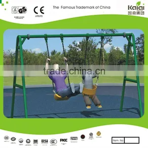 KAIQI Backyard, Preschool A Structure Children Favorite Outdoor Rubber Coated Swing Set thumbnail-1