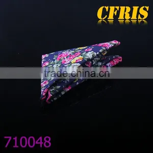 Fashion Flower Printed 100%Cotton Pocket Square Handkerchief thumbnail-1