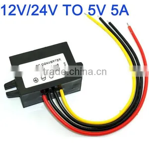 Waterproof Step Down Converter 12V/24V Turn to 5V 3A 4A 5A Voltage Regualtor Car Power Supply Module for LED Display 25W thumbnail-1