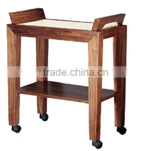 2016 Hot Sales Wooden Golden Tea Trolley Service Trolley&Room Service Trolley thumbnail-1