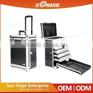 Sunrise Hairdressing Portable Trolley Aluminum Cosmetic Case thumbnail-1