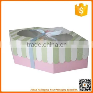 Round Striped Gift Box for Cake Packaging thumbnail-5