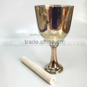 Light Titanium Quartz Crystal Singing Grail With Handle or Stand thumbnail-4