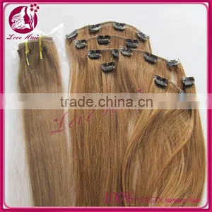 High Quality Wholesale Price 100% Indian Hair Clips In Weft Hair Extensions thumbnail-2