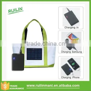 Tote Solar Beach Bag With 2.4W 6V Solar Panel thumbnail-1
