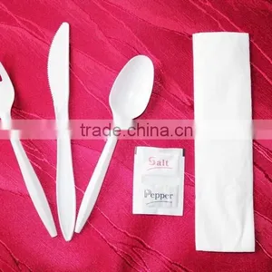 Hot Sale White/black Disposable Plastic Cutlery Set thumbnail-1