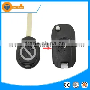 ABS 2 Button Folding Flip Car Key With Logo and Blade Replacement for BMW Mini thumbnail-1