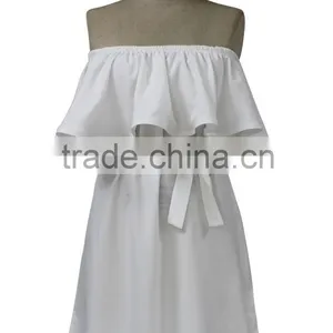 Best Selling Desinger off Shoulder Dress With Waistband Many Colors Good Quality Made in China thumbnail-3