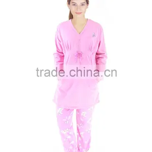 Kevince Women Polar Fleece Pyjamas Set Pajama Pink Mouse 1000pcs up OEM Factory Directly thumbnail-1