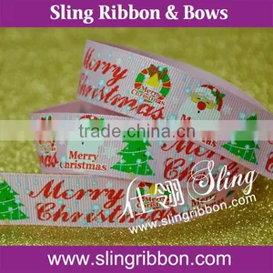 2015 Hot Sale Custom Christmas Tree Printed Ribbon For Decoration thumbnail-1