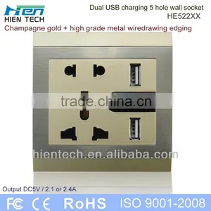 Good Quality Electrical Socket Extension 13A Universal Wall Socket Dual 2.1A 2.4A USB Socket Outlet thumbnail-2