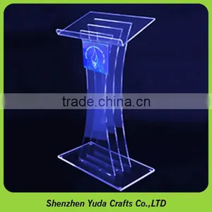 Modern Acrylic Lectern Podium Pulpit Plexiglass Lectern With Logo Printing thumbnail-3