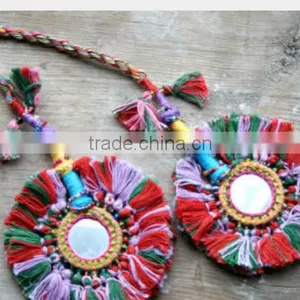 Latest 2015Tribal Beaded Hanging Tribal Tassels Belly Dancing pm Pom thumbnail-2
