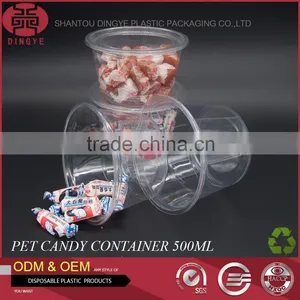 PET Products Disposable Plastic Food Container for Chocolate and Candy,transparent 500ml thumbnail-1