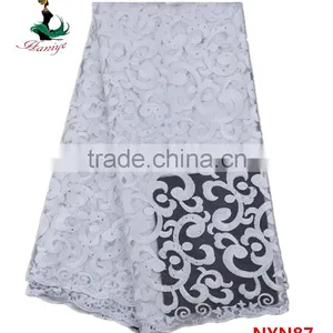 Haniye 2016 Nigerian French Net Lace Fabric African Tulle Lace Fabrics for Party/NYN87 thumbnail-1