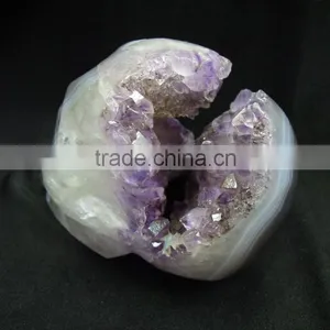 Precious Gemstone Home Decoration Skull Amethyst Skull for Sale With Geode thumbnail-4