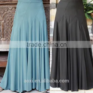 Oem Supplier Traditional Wear Wider Elastic Waist Swing Style Long Skirt for Muslim Women thumbnail-1