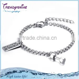 2016 New Silver Stainless Steel Custom Charm Silver Jewelry Bracelet thumbnail-1