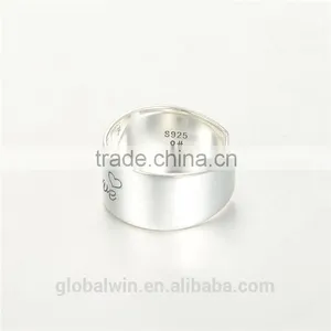925 Silver Open Adjustable Fashion Love Alphabet Finger Ring For Valentine'S Day Gift thumbnail-3