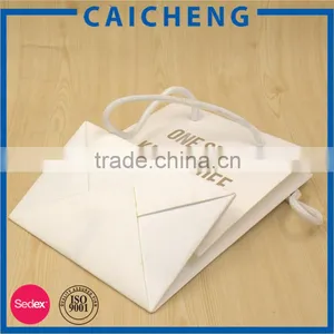 White Rope Handle Wine Paper Bag With Foil Logo thumbnail-2