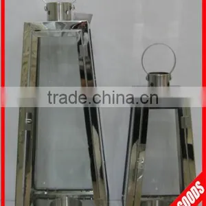 Set of 3 Pyramid Mordern Decorative Stainless Steel Lantern for Wedding Decoration thumbnail-1