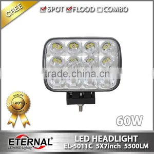 60W 5x7in Led Headlight Replacement Bulb Kit H6014 H6052 H6054 Lamp for Jeep Mazda Honda Mitsubishi Hyundai thumbnail-3