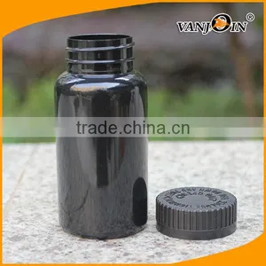 150cc Glossy Black Pill Bottles With Safty Caps thumbnail-5