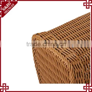Customized Hand Weaving Big Size Toy Laundry Storage Plastic Basket With Handle thumbnail-6