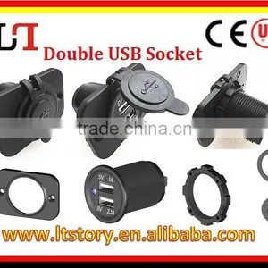 2 Port 5v 2.1a Dual USB Socket for Motorcycle/car/ Marine thumbnail-1