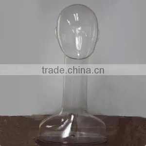 Plastic PC Transparent Fashion New Long Neck Mannequin Head Display thumbnail-1