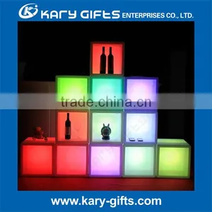 SQUARE LIGHT BOX GLOWING CUBE SEAT LED WINE BOX SHELF thumbnail-1