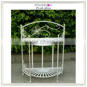 Nicely Classical Vintage Antique White Wrought Irons Antirust Metal Indoor and Outdoor Decorative Garden Flower Planters thumbnail-1