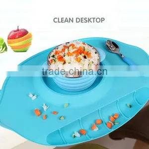 Portable Baby Antibacterial Waterproof Placemat With Sucker Dining Mat thumbnail-1