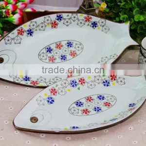 KC-00050 Haonai Fish Shape Ceramic Dinner Plate thumbnail-2