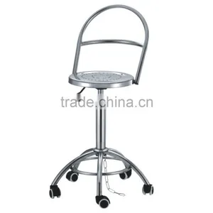 Stainless Steel Lab Stool With Backrest thumbnail-2