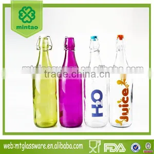 Colored Wholesale Glass Water Milk Bottle With Stopper thumbnail-1
