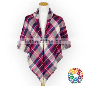 Turkish Pashmina Shawl Red Plaid Winter Shawl Kids Latest Design Shawl thumbnail-1